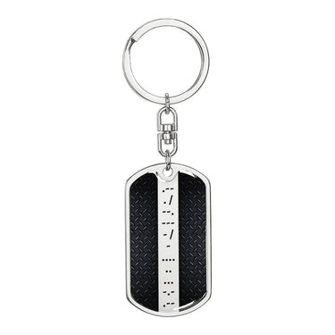 Personalized Morse Code Dog Tag Keychain - Love You This Much
